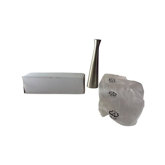 Sleek Modern Stainless Steel Decorative Bud Vase Minimalist Design 6.5 Inch - Picture 2 of 4